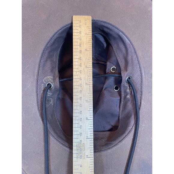 Small Outback Trading Company Kodiak Hat Oil Skin Leather Broken In Worn Brown - Picture 12 of 13